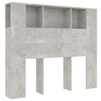 Mueble Cabecero Gris Hormigón 120x18,5x102,5 Cm Vidaxl