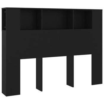 Mueble Cabecero Negro 140x18,5x104,5 Cm Vidaxl