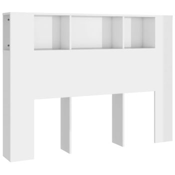 Mueble Cabecero Blanco Brillante 140x18,5x104,5 Cm Vidaxl