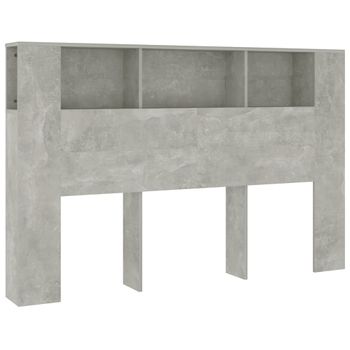 Mueble Cabecero Gris Hormigón 160x18,5x104,5 Cm Vidaxl