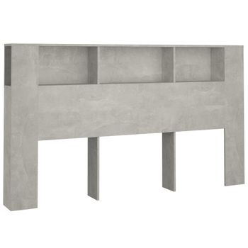 Mueble Cabecero Gris Hormigón 180x18,5x104,5 Cm Vidaxl