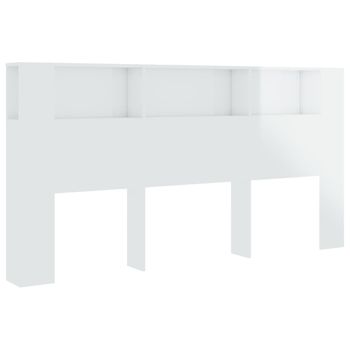 Mueble Cabecero Blanco Brillante 200x18,5x104,5 Cm Vidaxl