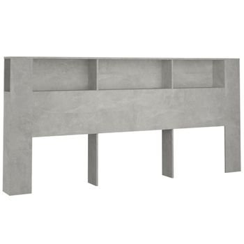 Mueble Cabecero Gris Hormigón 220x18,5x104,5 Cm Vidaxl