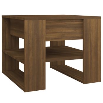 Mesa De Centro Madera Contrachapada Roble Marrón 55,5x55x45 Cm Vidaxl