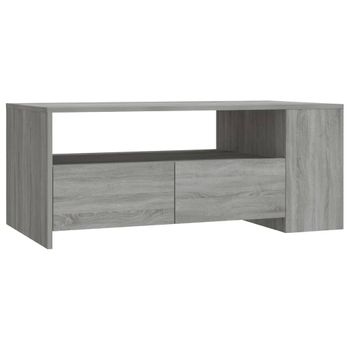 Mesa De Centro Madera Contrachapada Gris Sonoma 102x55x42 Cm Vidaxl