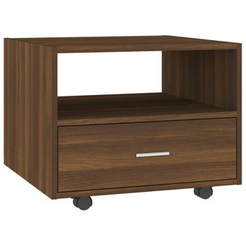 Mesa De Centro Madera Contrachapada Roble Marrón 55x55x40 Cm Vidaxl