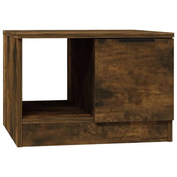 Mesa De Centro Madera Contrachapada Roble Ahumado 50x50x36 Cm Vidaxl