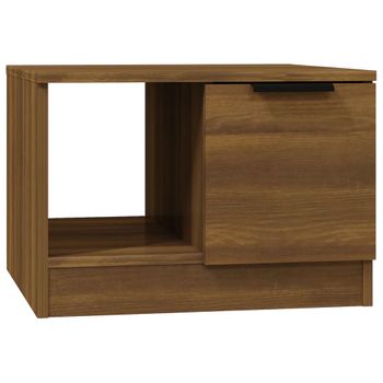 Mesa De Centro Madera Contrachapada Roble Marrón 50x50x36 Cm Vidaxl