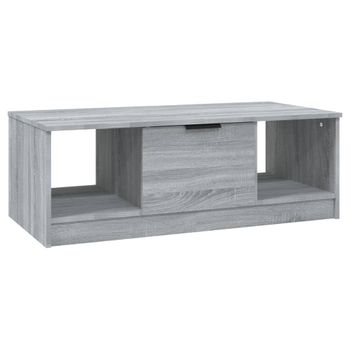 Mesa De Centro Madera Contrachapada Gris Sonoma 102x50x36 Cm Vidaxl