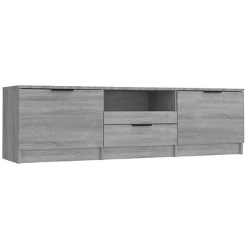 Mueble De Tv Madera Contrachapada Gris Sonoma 140x35x40 Cm Vidaxl