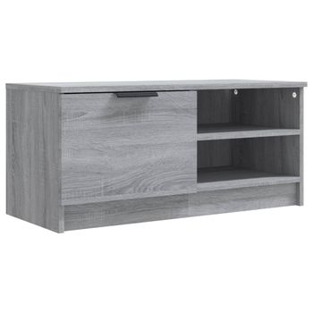 Mueble Para Tv Madera Contrachapada Gris Sonoma 80x35x36,5 Cm Vidaxl