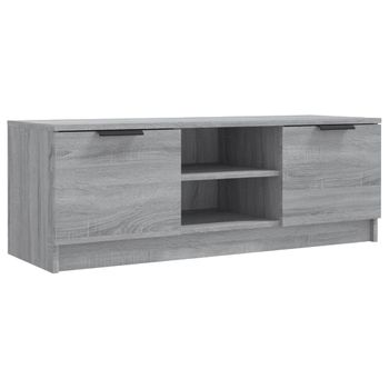 Mueble De Tv Madera Contrachapada Gris Sonoma 102x35x36,5 Cm Vidaxl