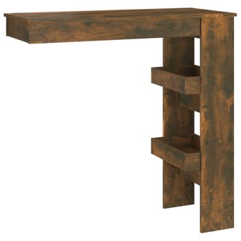 Mesa De Bar De Pared Contrachapada Roble Ahumado 102x45x103,5cm Vidaxl