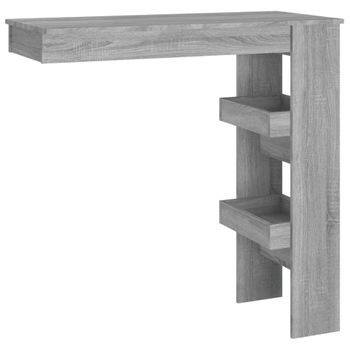 Mesa De Bar De Pared Madera Contrachapada Gris 102x45x103,5cm Vidaxl