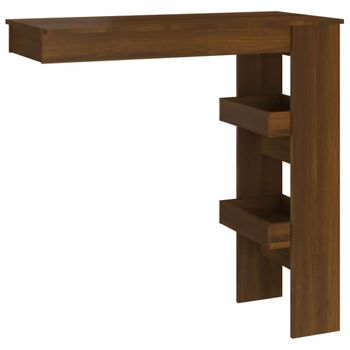 Mesa De Bar De Pared Contrachapada Roble Marrón 102x45x103,5cm Vidaxl