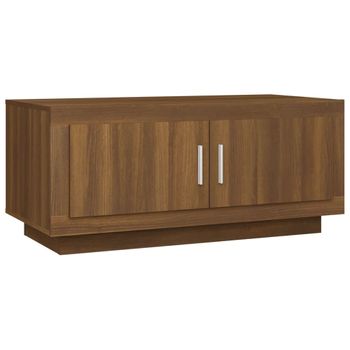 Mesa De Centro Madera Contrachapada Roble Marrón 102x50x45 Cm Vidaxl