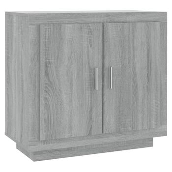 Aparador De Madera Contrachapada Gris Sonoma 80x40x75 Cm Vidaxl