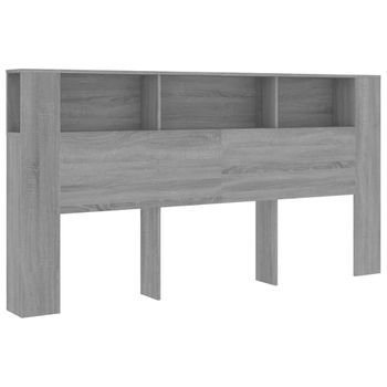 Mueble Cabecero Gris Sonoma 200x18,5x104,5 Cm Vidaxl