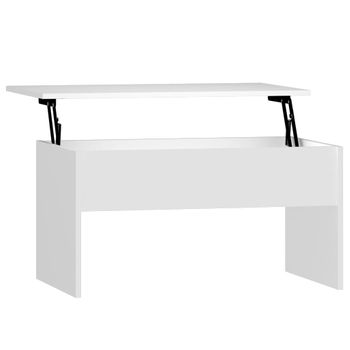 Mesa De Centro Madera Contrachapada Blanco 80x50,5x41,5 Cm Vidaxl