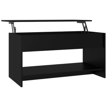 Mesa De Centro Madera Contrachapada Negro 102x50x52,5 Cm Vidaxl