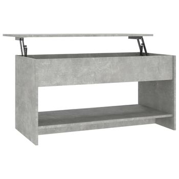 Mesa De Centro Madera Contrachapada Gris Hormigón 102x50x52,5cm Vidaxl