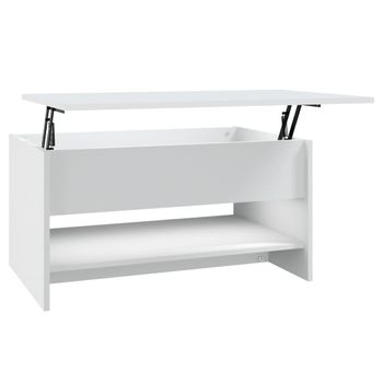 Mesa De Centro Madera Contrachapada Blanca 80x50x40 Cm Vidaxl