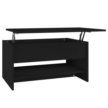 Mesa De Centro Madera Contrachapada Negro 80x50x40 Cm Vidaxl