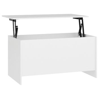 Mesa De Centro Madera Contrachapada Blanco 102x55,5x52,5 Cm Vidaxl