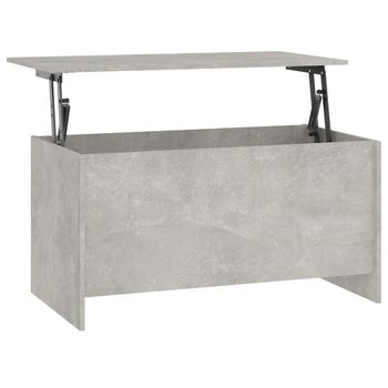 Mesa De Centro Contrachapada Gris Hormigón 102x55,5x52,5 Cm Vidaxl