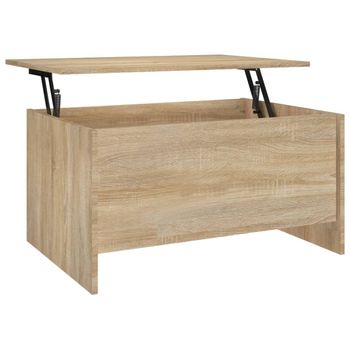 Mesa De Centro Contrachapada Roble Sonoma 80x55,5x41,5 Cm Vidaxl