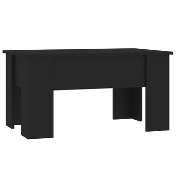 Mesa De Centro Madera Contrachapada Negra 79x49x41 Cm Vidaxl