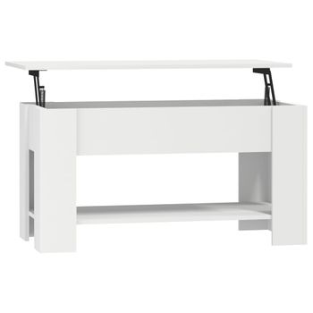 Mesa De Centro Madera Contrachapada Blanco 101x49x52 Cm Vidaxl