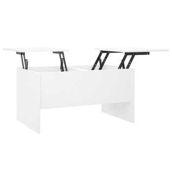 Mesa De Centro Madera Contrachapada Blanco 80x50x42,5 Cm Vidaxl