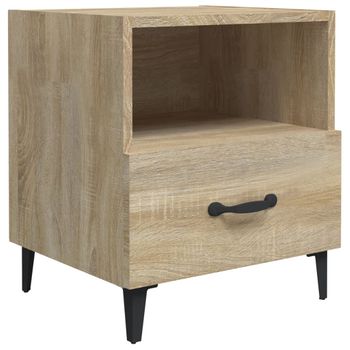 Mesita De Noche Madera Contrachapada Color Roble Sonoma Vidaxl