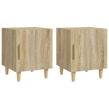 Mesitas De Noche 2 Uds Madera Contrachapada Color Roble Sonoma Vidaxl