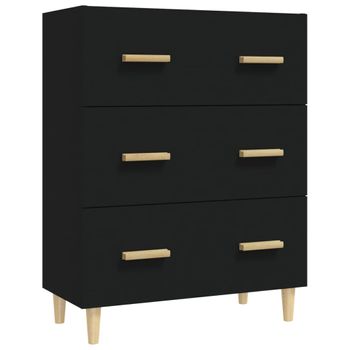 Aparador De Madera Contrachapada Negro 70x34x90 Cm Vidaxl