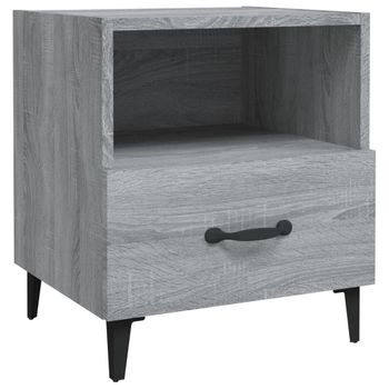 Mesita De Noche Madera Contrachapada Gris Sonoma Vidaxl