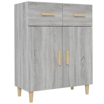 Aparador De Madera Contrachapada Gris Sonoma 69,5x34x89 Cm Vidaxl