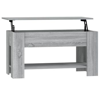 Mesa De Centro Madera Contrachapada Gris Sonoma 101x49x52 Cm Vidaxl