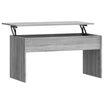 Mesa De Centro Madera Contrachapada Gris Sonoma 102x50,5x52,5cm Vidaxl