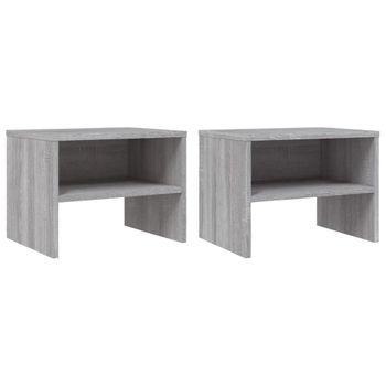 Mesitas De Noche 2 Uds Contrachapada Gris Sonoma 40x30x30 Cm Vidaxl