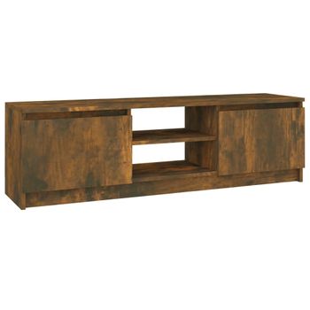 Mueble Para Tv Madera Contrachapada Roble Ahumado 120x30x35,5cm Vidaxl