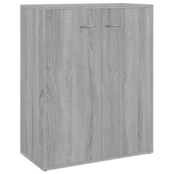 Aparador De Madera Contrachapada Gris Sonoma 60x30x75 Cm Vidaxl