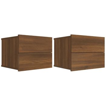 Mesita De Noche Flotante 2 Uds Madera Roble Marrón 40x31x27 Cm Vidaxl con  Ofertas en Carrefour