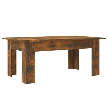 Mesa De Centro Madera Contrachapada Roble Ahumado 100x60x42 Cm Vidaxl