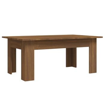 Mesa De Centro Madera Contrachapada Marrón Roble 100x60x42 Cm Vidaxl