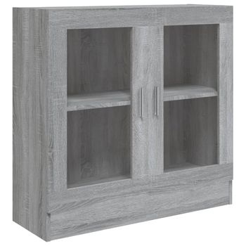 Vitrina De Madera Contrachapada Gris Sonoma 82,5x30,5x80 Cm Vidaxl