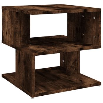 Mesa Auxiliar Madera Contrachapada Roble Ahumado 40x40x40 Cm Vidaxl