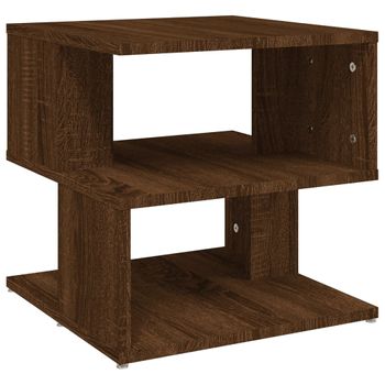 Mesa Auxiliar De Madera Contrachapada Marrón Roble 40x40x40 Cm Vidaxl