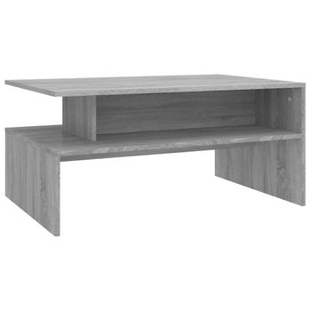 Mesa De Centro Madera Contrachapada Gris Sonoma 90x60x42,5 Cm Vidaxl